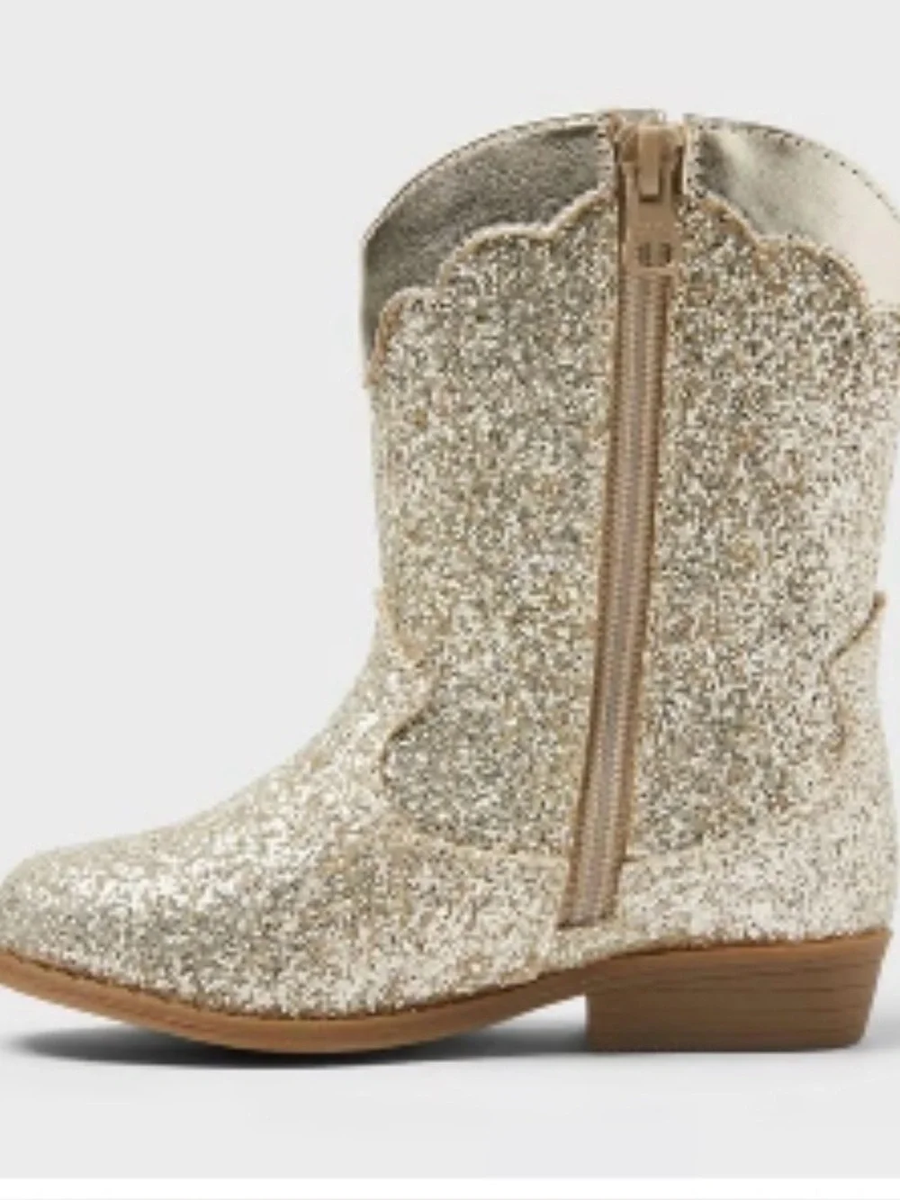 Cat & Jack Toddler Girls Size 5 Gold Dallas Cowboy Boots New W Tags Glitter